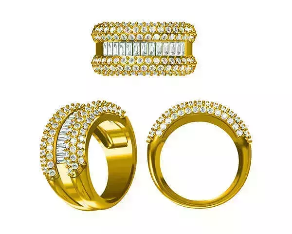 JCD format White gold engagement rings cad ring design 3D print model