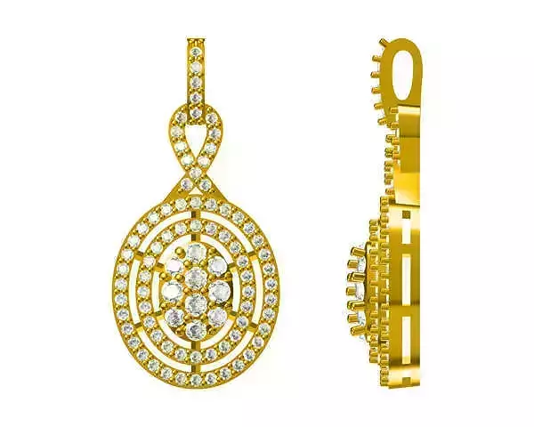 JCD Format Gold chain vintage round brilliant cut necklace