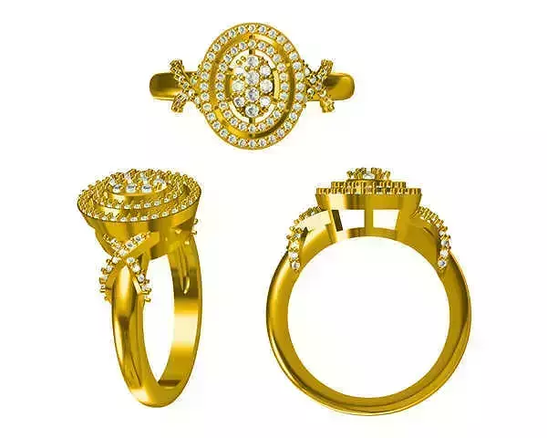 JCD format Vintage oval shape ring round cut design ring