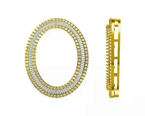 JCD Format Vintage oval shape necklace 3d jewelry cad