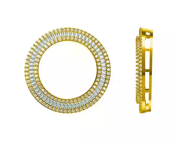 JCD format Classic round brilliant shape baguette cut design 