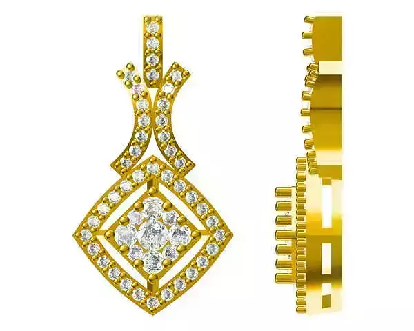 JCD format Classic square shape baguette cut diamond earrings