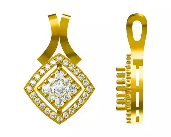 JCD format Unique square shape baguette cut diamond earrings