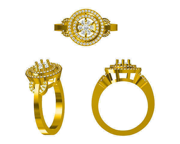 JCD Format White gold engagement rings cad ring design 3D print model