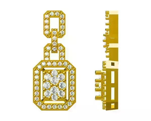 JCD Format Vintage baguette shape pendant