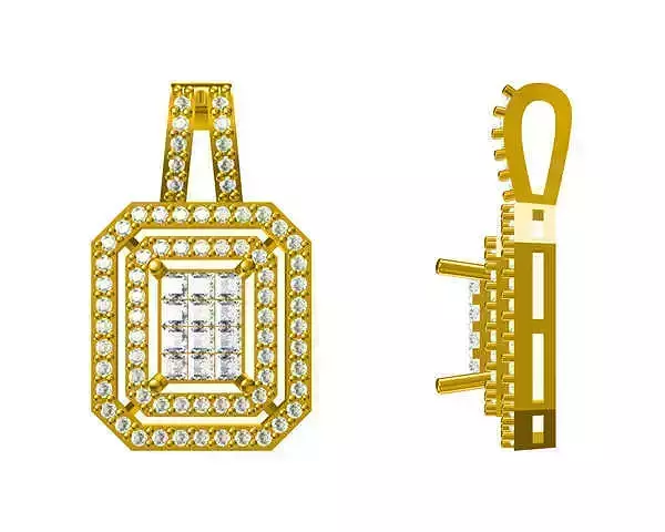 JCD Format Classic square shape earrings round cut earrings