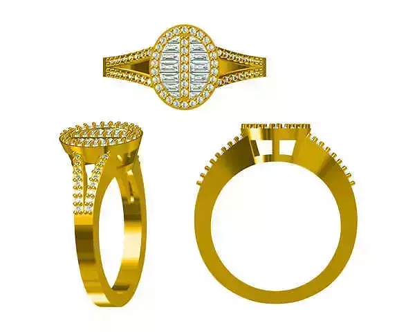 JCD Format White gold engagement rings cad 3d print file