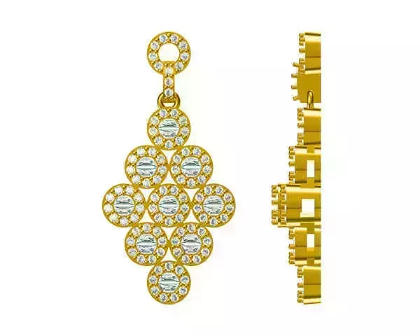 JCD format Classic round brilliant cut pendant 3d design