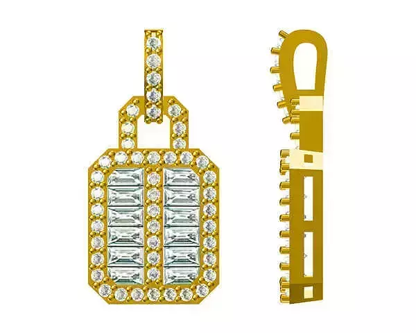 JCD Format Baguette shape pendant