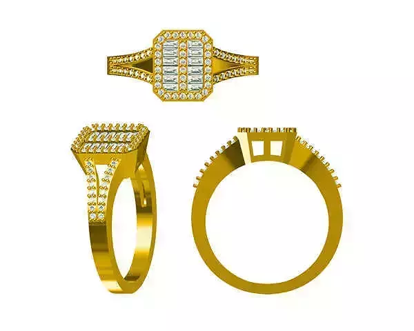 JCD Format White gold engagement rings file for jewelry making