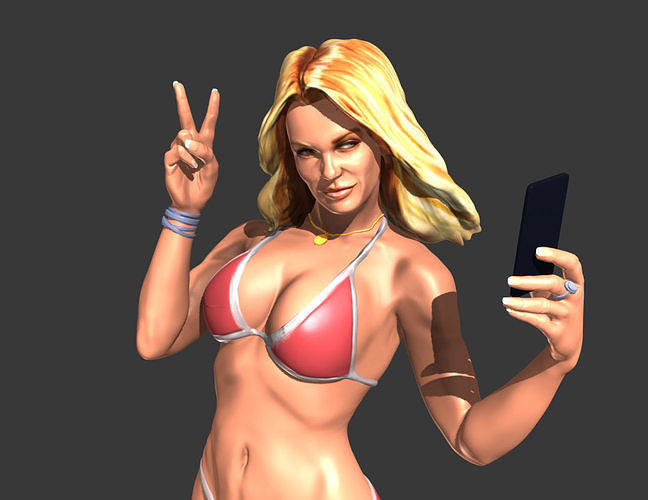 GTA V Seflie beach Girl 3D print model