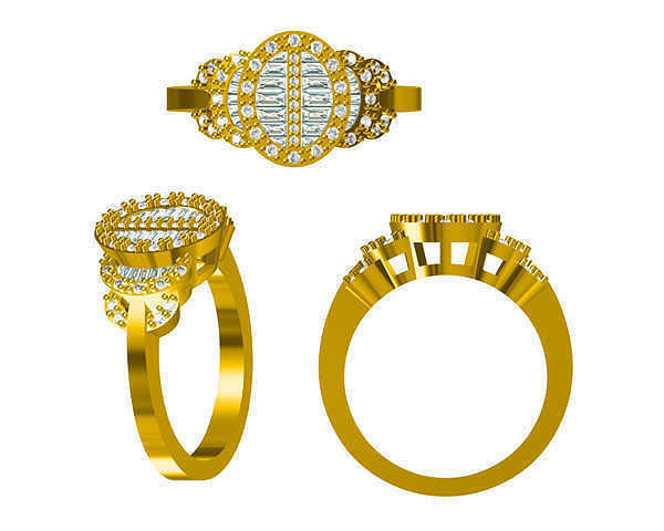 JCD Format White gold engagement rings cad ring design 3D print model
