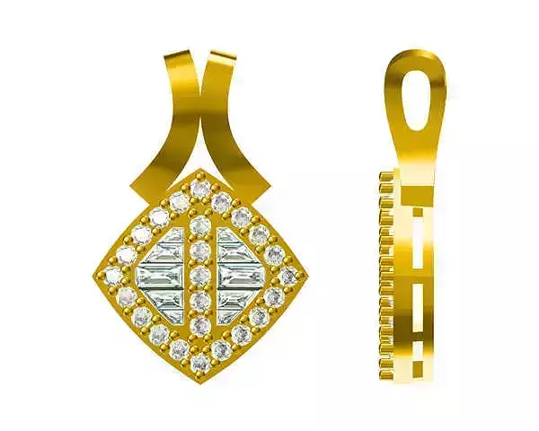 JCD Format Vintage square shape pendant