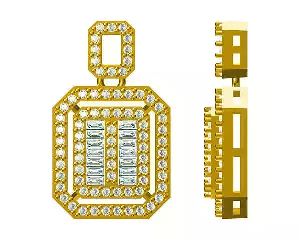 JCD Format Classic square shape pendant diamond pendant