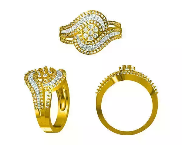 JCD format Classic round brilliant cut ring of jewelry files