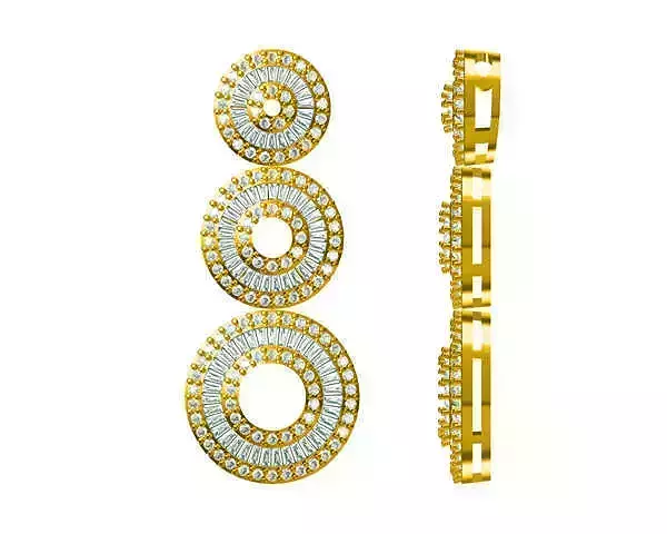 JCD Format Classic  round shape pendant with baguette design