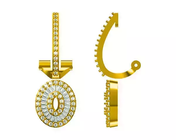 JCD Format Oval earrings cad engagement earrings