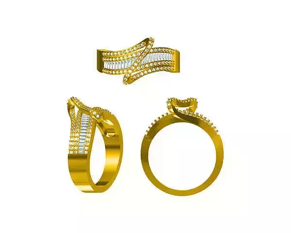 JCD Format Baguette bridal set mens baguette ring