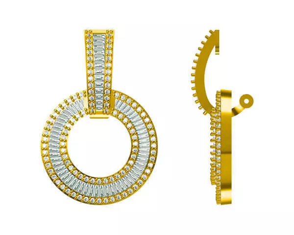 JCD Format Round brilliant cut earrings luxury round earrings 3D print model