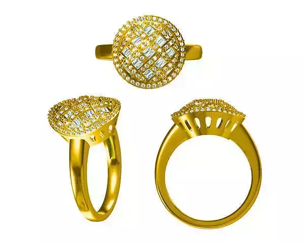 JCD format Classic round shape gold engagement rings jewelry