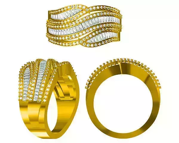 JCD format Wavy shape engagement rings file for jewelry making