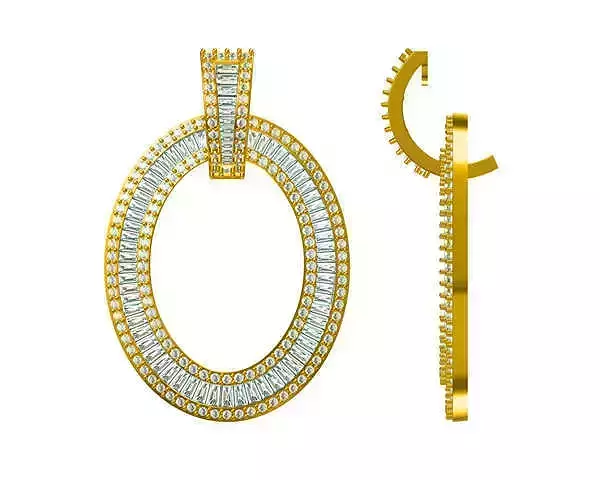 JCD Format Vintage oval shape earrings