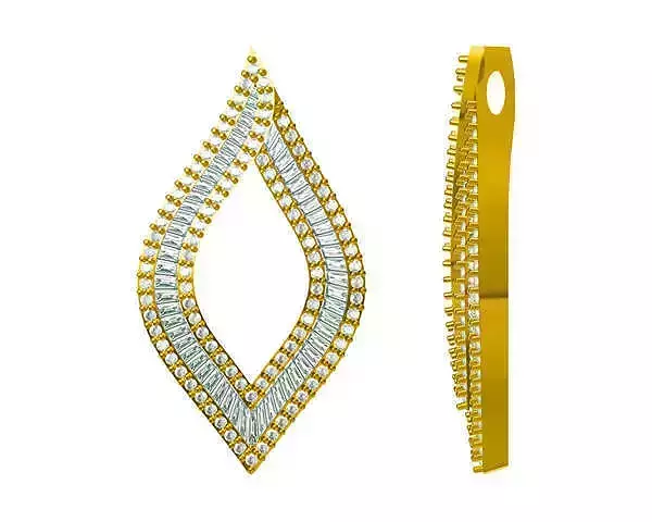 JCD Format Vintage square shape with baguette cut design pendant