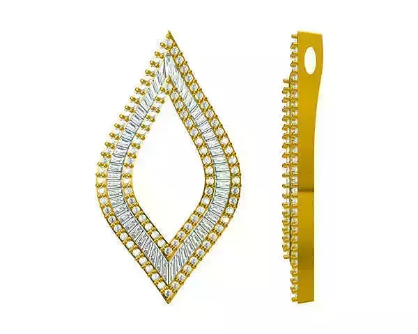 JCD Format Unique square shape woth baguette cut design pendant