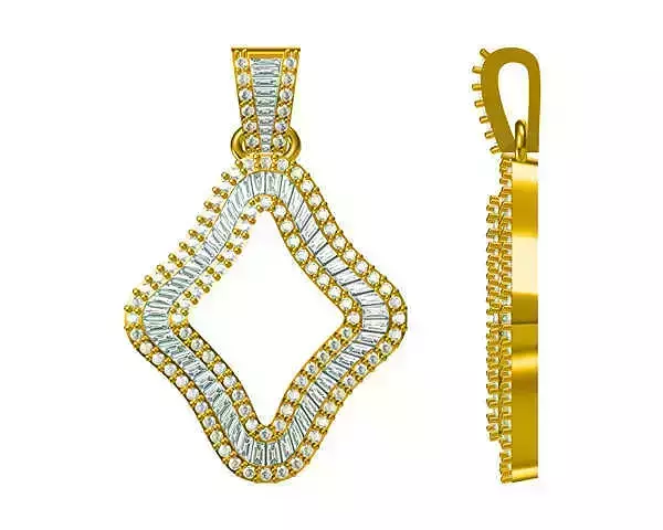 JCD format Unique square shape baguette cut diamond design