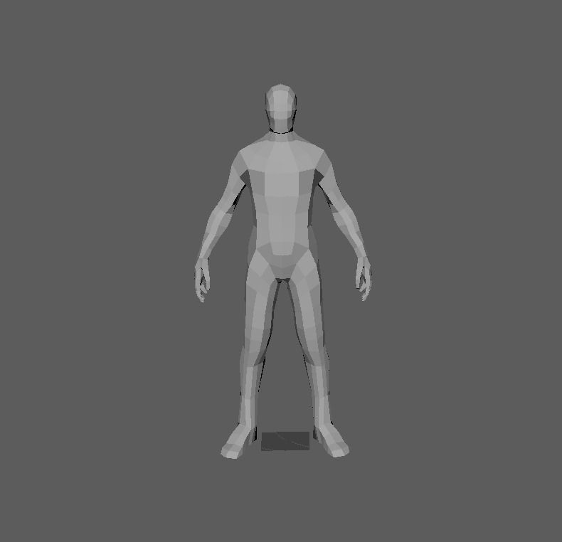 6 foot man Free low-poly 3D model_0