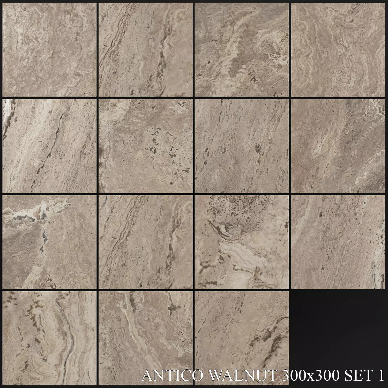 Yurtbay Seramik Antico Walnut 300x300 Set 1 3D model