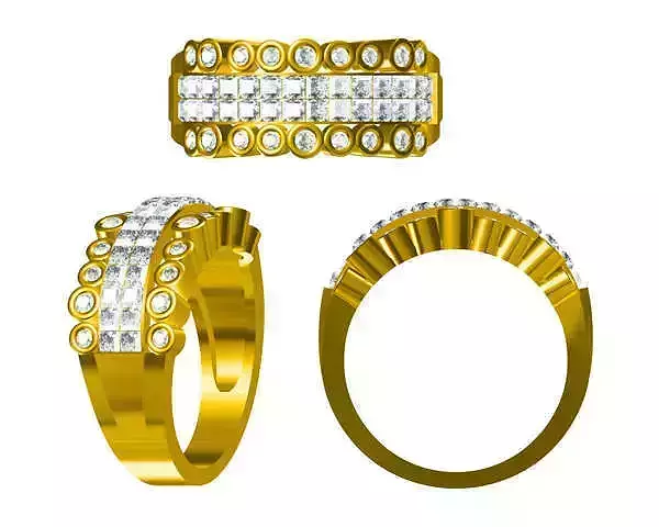 JCD format Square cut rings cad diamond jewellery design