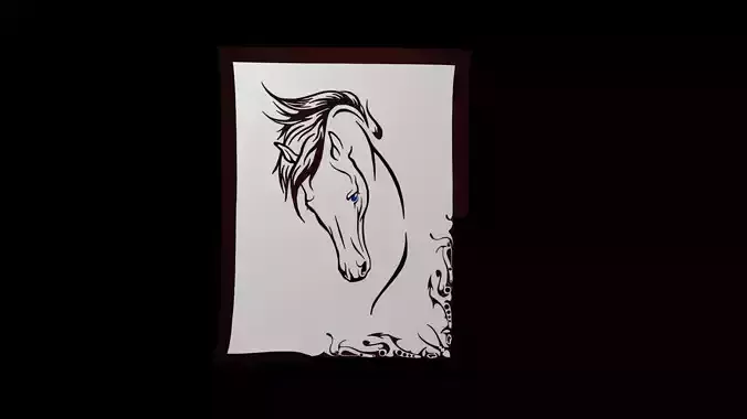 3D Fire Horse Portrait Textures included Free low-poly 3D model