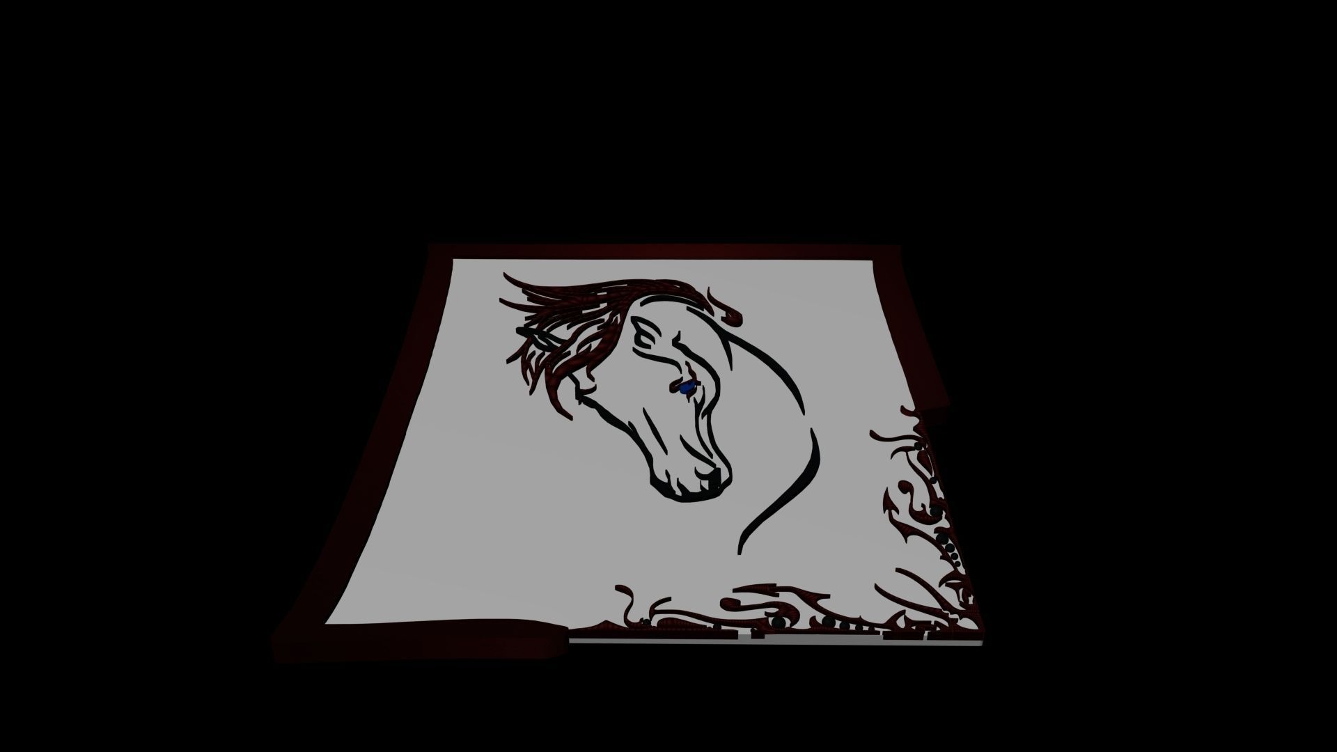 3D Fire Horse Portrait Textures included Free low-poly 3D model_1