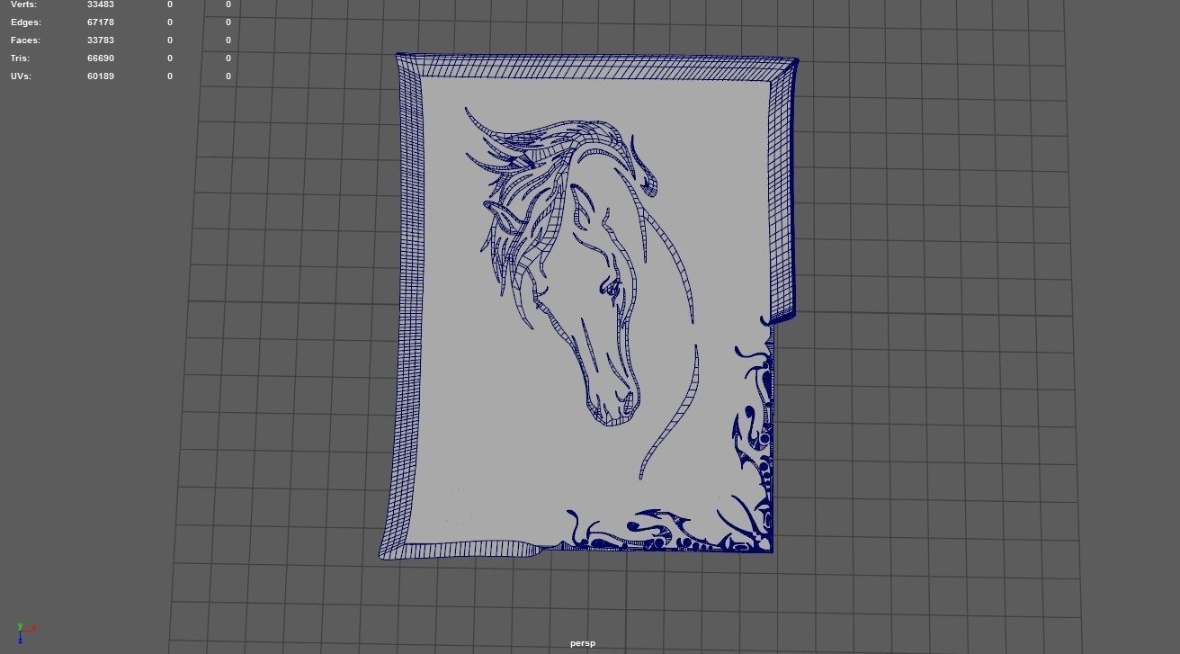 3D Fire Horse Portrait Textures included Free low-poly 3D model_3