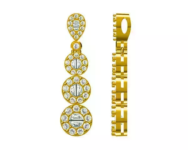 JCD Format Forever one round shape pendant with cut diamond 3D print model