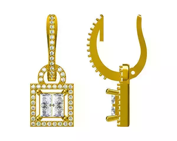 JCD Format MInimalist square shape earring 