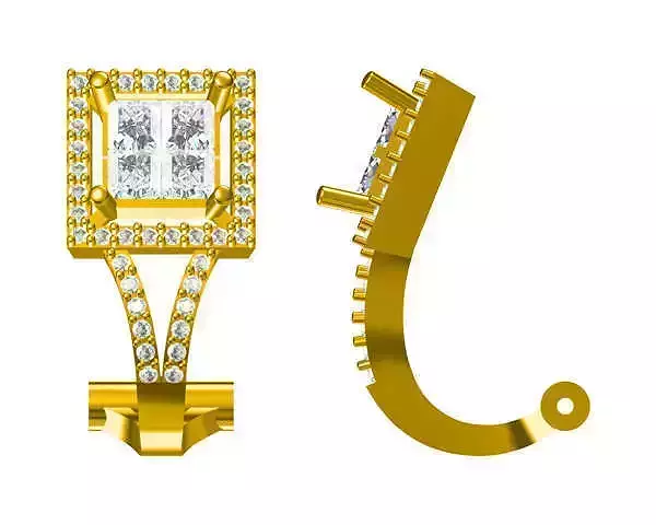 JCD Format Square shape earrings design