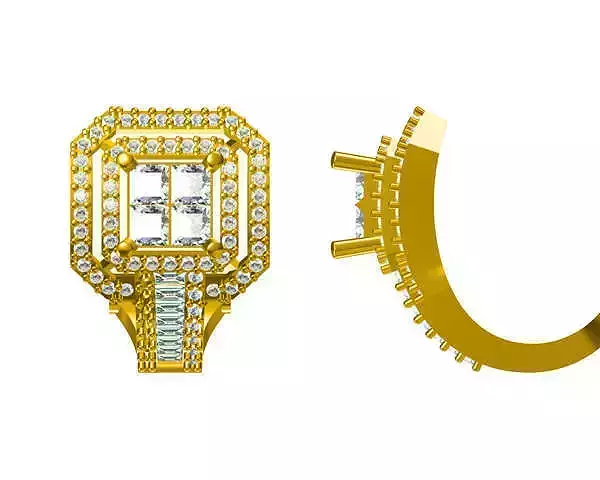 JCD Format Vintage square shape earrings