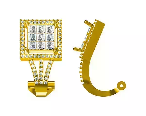 JCD Format Vintage square shape earrings