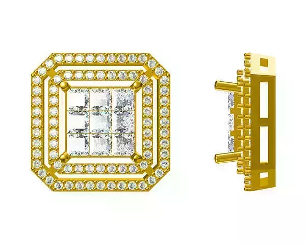 JCD Format Elegant square shape pendant for women ring cad 