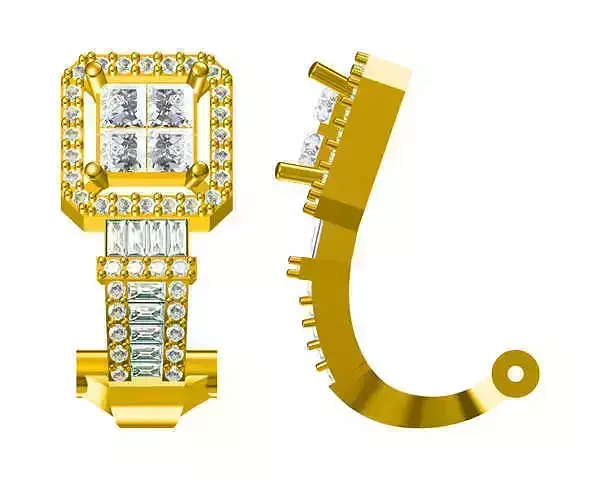 JCD Format Vintage baguette earrings design