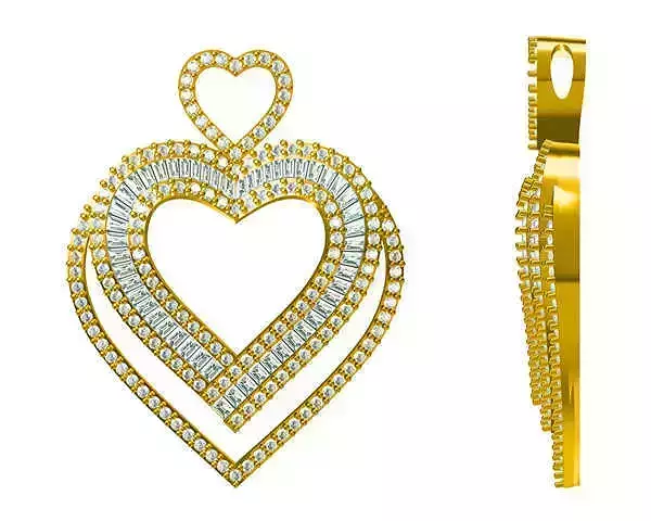 JCD Format Minimalist heart shape with baguette cut design