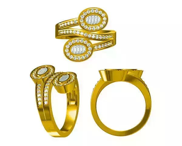 JCD Format Double oval shape rings cad jewellery design