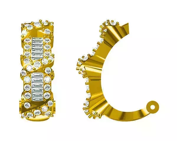 JCD Format  Diamond stud earrings baguette cut diamond earrings