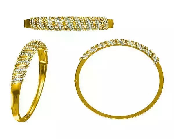 JCD Format Wavy shape baguette-cut jewelry cad cam masters