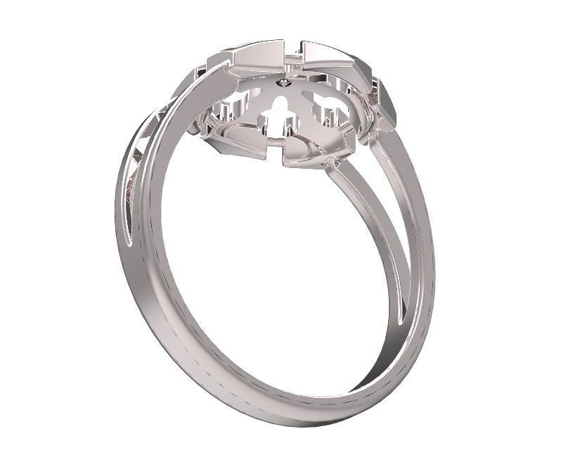 Ring gold with turquoise stones 3D print model_6