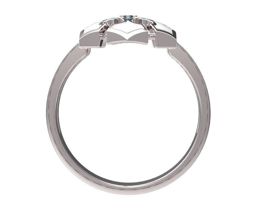 Ring gold with turquoise stones 3D print model_4