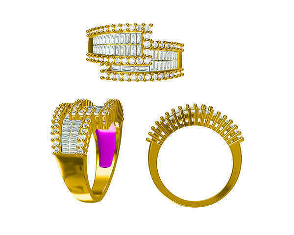 JCD Format Vintage baguette shape baguette cut diamond 3d design 3D print model