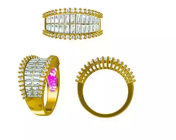 JCD Format Elegant baguette cut engagement rings cad  jewellery